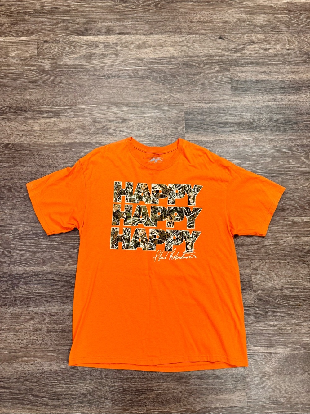 Duck Commander Happy Happy Happy Phil Robertson Orange T-Shirt XL Hunting